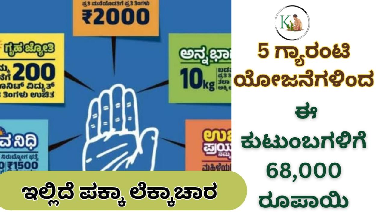 Guarantee scheme-ಗ್ಯಾರಂಟಿ ಯೋಜನೆಗಳಿಂದ ಈ ಕುಟುಂಬಗಳಿಗೆ ಸಿಗಲಿದೆ 68,000.ಇಲ್ಲಿದೆ ಪಕ್ಕಾ ಲೆಕ್ಕ