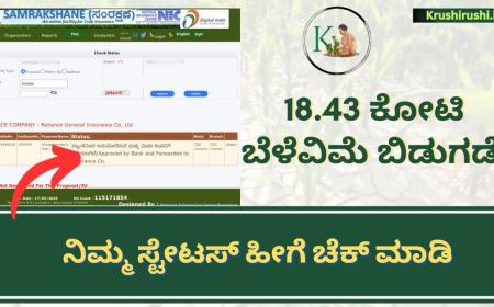 Belevime parihara-18.43 ಕೋಟಿ ಬೆಳೆವಿಮೆ ಬಿಡುಗಡೆ,ನಿಮ್ಮ ಸ್ಟೇಟಸ್ ಹೀಗೆ ಚೆಕ್ ಮಾಡಿ