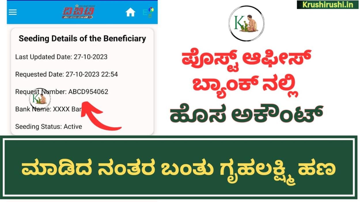 Post office bank account-ಪೊಸ್ಟ್ ಆಫೀಸ್ ಬ್ಯಾಂಕ್ ನಲ್ಲಿ ಹೊಸ ಅಕೌಂಟ್ ಮಾಡಿದ ನಂತರ ಬಂತು ಗೃಹಲಕ್ಷ್ಮಿ ಹಣ