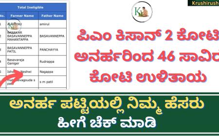 Pmkisan 15th instalment ineligible list-ಪಿಎಂ ಕಿಸಾನ್ 2 ಕೋಟಿ ಅನರ್ಹರಿಂದ 46 ಸಾವಿರ ಕೋಟಿ ಉಳಿತಾಯ,ಅನರ್ಹ ಪಟ್ಟಿಯಲ್ಲಿ ನಿಮ್ಮ ಹೆಸರು ಹೀಗೆ ಚೆಕ್ ಮಾಡಿ
