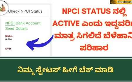NPCI Status ನಲ್ಲಿ Active ಎಂದು ಇದ್ದವರಿಗೆ ಮಾತ್ರ ಸಿಗಲಿದೆ ಬೆಳೆಹಾನಿ ಪರಿಹಾರ,ನಿಮ್ಮ ಸ್ಟೇಟಸ್ ಹೀಗೆ ಚೆಕ್ ಮಾಡಿ