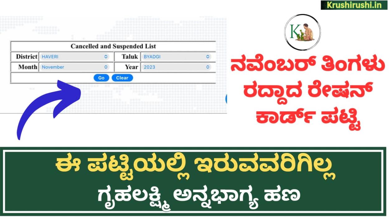 November month canceled Ration Card List-ನವೆಂಬರ್ ತಿಂಗಳು ರದ್ದಾದ ರೇಷನ್ ಕಾರ್ಡ್ ಪಟ್ಟಿ,ಈ ಪಟ್ಟಿಯಲ್ಲಿ ಇರುವವರಿಗಿಲ್ಲ ಗೃಹಲಕ್ಷ್ಮಿ ಅನ್ನಭಾಗ್ಯ ಹಣ