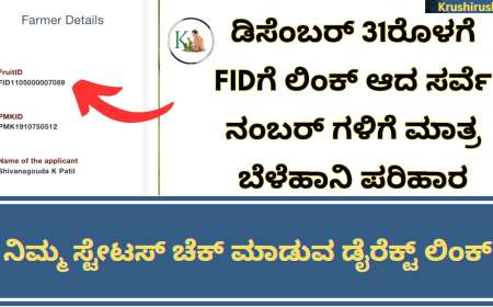 Last date for FID survey number link-ಡಿಸೆಂಬರ್ 31ರೊಳಗೆ FIDಗೆ ಲಿಂಕ್ ಆದ ಸರ್ವೆ ನಂಬರ್ ಗಳಿಗೆ ಮಾತ್ರ ಬೆಳೆಹಾನಿ ಪರಿಹಾರ,ನಿಮ್ಮ ಸ್ಟೇಟಸ್ ಚೆಕ್ ಮಾಡುವ ಡೈರೆಕ್ಟ್ ಲಿಂಕ್