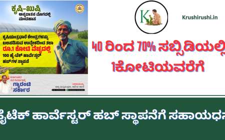 Hitech harvester hub-40 ರಿಂದ 70% ಸಬ್ಸಿಡಿಯಲ್ಲಿ 1ಕೋಟಿಯವರೆಗೆ ಹೈಟೆಕ್ ಹಾರ್ವೆಸ್ಟರ್ ಹಬ್ ಸ್ಥಾಪನೆಗೆ ಸಹಾಯಧನ
