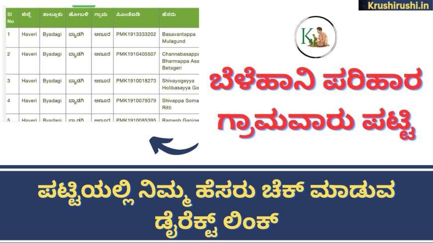 Belehani Parihara list-ಬೆಳೆಹಾನಿ ಪರಿಹಾರ ಪಟ್ಟಿಯಲ್ಲಿ ನಿಮ್ಮ ಹೆಸರು ಚೆಕ್ ಮಾಡುವ ಡೈರೆಕ್ಟ್ ಲಿಂಕ್