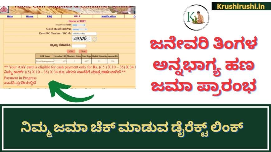 January month Annabhagya payment status-ಜನೇವರಿ ತಿಂಗಳ ಅನ್ನಭಾಗ್ಯ ಹಣ ಜಮಾ ಪ್ರಾರಂಭ,ನಿಮ್ಮ ಜಮಾ ಹೀಗೆ ಚೆಕ್ ಮಾಡಿ