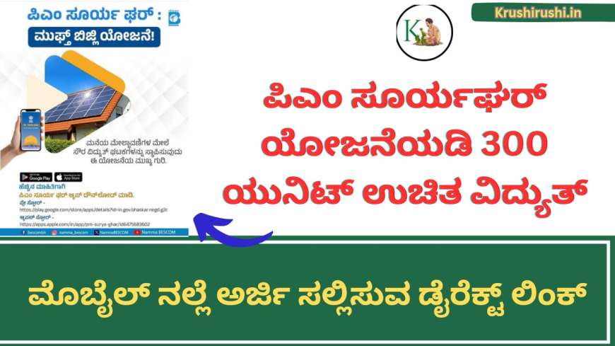 PM Surya Ghar Yojana 2024-ಪಿಎಂ ಸೂರ್ಯಘರ್ ಯೋಜನೆಯಡಿ 300 ಯುನಿಟ್ ಉಚಿತ ವಿದ್ಯುತ್ ಗೆ ಅರ್ಜಿ ಸಲ್ಲಿಸುವ ಡೈರೆಕ್ಟ್ ಲಿಂಕ್