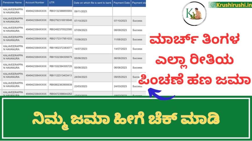 March month pension amount-ಮಾರ್ಚ್ ತಿಂಗಳ ಎಲ್ಲಾ ರೀತಿಯ ಪಿಂಚಣೆ ಹಣ ಜಮಾ,ನಿಮ್ಮ ಜಮಾ ಹೀಗೆ ಚೆಕ್ ಮಾಡಿ