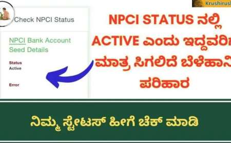 NPCI Status ನಲ್ಲಿ Active ಎಂದು ಇದ್ದವರಿಗೆ ಮಾತ್ರ ಸಿಗಲಿದೆ ಬೆಳೆಹಾನಿ ಪರಿಹಾರ,ನಿಮ್ಮ ಸ್ಟೇಟಸ್ ಹೀಗೆ ಚೆಕ್ ಮಾಡಿ