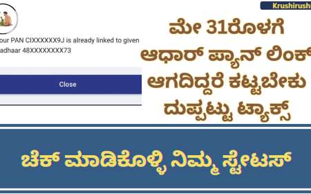 Aadhaar pan link status-ಮೇ 31ರೊಳಗೆ ಆಧಾರ್ ಪ್ಯಾನ್ ಲಿಂಕ್ ಆಗದಿದ್ದರೆ ಕಟ್ಟಬೇಕು ದುಪ್ಪಟ್ಟು ಟ್ಯಾಕ್ಸ್,ಚೆಕ್ ಮಾಡಿಕೊಳ್ಳಿ ನಿಮ್ಮ ಸ್ಟೇಟಸ್