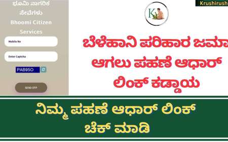 Rtc aadhaar link is compulsory to get croploss compensation-ಬೆಳೆಹಾನಿ ಪರಿಹಾರ ಜಮಾ ಆಗಲು ಪಹಣೆ ಆಧಾರ್ ಲಿಂಕ್ ಕಡ್ಡಾಯ,ನಿಮ್ಮ ಪಹಣೆ ಆಧಾರ್ ಲಿಂಕ್ ಚೆಕ್ ಮಾಡಿ