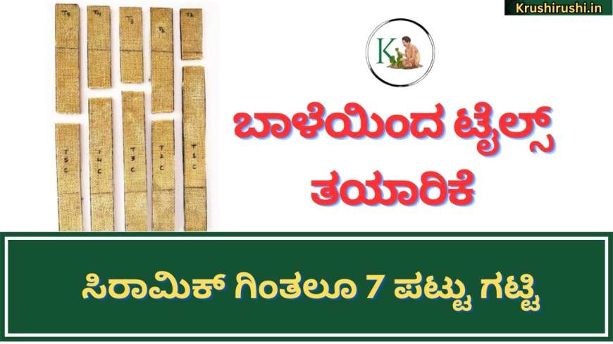 Banana tiles-ಬಾಳೆಯಿಂದ ಟೈಲ್ಸ್ ತಯಾರಿಕೆ,ಸಿರಾಮಿಕ್ ಗಿಂತಲೂ 7 ಪಟ್ಟು ಗಟ್ಟಿ