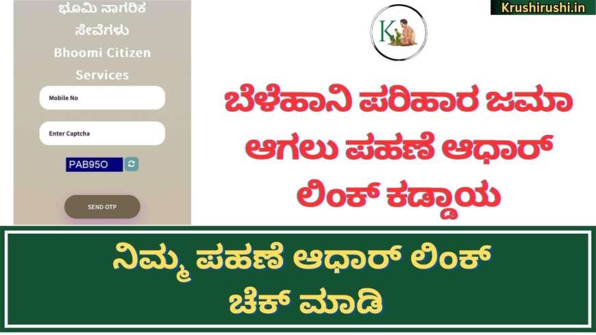 Rtc aadhaar link is compulsory to get croploss compensation-ಬೆಳೆಹಾನಿ ಪರಿಹಾರ ಜಮಾ ಆಗಲು ಪಹಣೆ ಆಧಾರ್ ಲಿಂಕ್ ಕಡ್ಡಾಯ,ನಿಮ್ಮ ಪಹಣೆ ಆಧಾರ್ ಲಿಂಕ್ ಚೆಕ್ ಮಾಡಿ