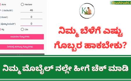 Fertiliser calculator-ನಿಮ್ಮ ಬೆಳೆಗೆ ಎಷ್ಟು ಗೊಬ್ಬರ ಹಾಕಬೇಕು,ಎಷ್ಟು ಔಷದಿ ಸಿಂಪಡಣೆ ಮಾಡಬೇಕು? ನಿಮ್ಮ ಮೊಬೈಲ್ ನಲ್ಲೇ ಹೀಗೆ ಚೆಕ್ ಮಾಡಿ