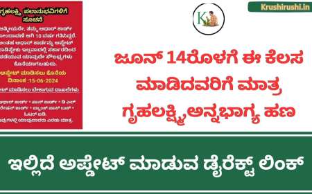 Gruhalakshmi update-ಜೂನ್ 14ರೊಳಗೆ ಈ ಕೆಲಸ ಮಾಡಿದವರಿಗೆ ಮಾತ್ರ ಗೃಹಲಕ್ಷ್ಮಿ,ಅನ್ನಭಾಗ್ಯ ಹಣ,ಇಲ್ಲಿದೆ ಅಪ್ಡೇಟ್ ಮಾಡುವ ಡೈರೆಕ್ಟ್ ಲಿಂಕ್