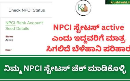 NPCI ಸ್ಟೇಟಸ್ active ಎಂದು ಇದ್ದವರಿಗೆ ಮಾತ್ರ ಸಿಗಲಿದೆ ಬೆಳೆಹಾನಿ ಪರಿಹಾರ,ನಿಮ್ಮ NPCI ಸ್ಟೇಟಸ್ ಚೆಕ್ ಮಾಡಿಕೊಳ್ಳಿ