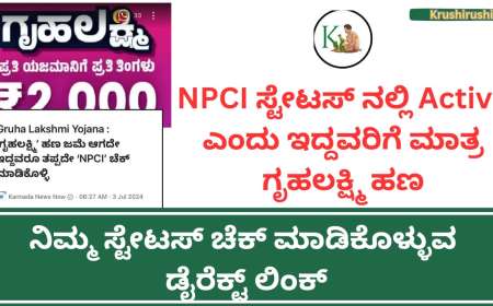 NPCI ಸ್ಟೇಟಸ್ ನಲ್ಲಿ Active ಎಂದು ಇದ್ದವರಿಗೆ ಮಾತ್ರ ಗೃಹಲಕ್ಷ್ಮಿ ಹಣ, ನಿಮ್ಮ ಸ್ಟೇಟಸ್ ಚೆಕ್ ಮಾಡಿಕೊಳ್ಳುವ ಡೈರೆಕ್ಟ್ ಲಿಂಕ್