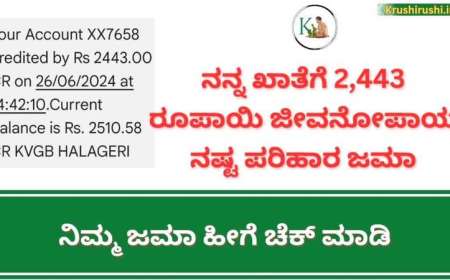 Jeevanopaya nasta parihara-ನನ್ನ ಖಾತೆಗೆ 2,443 ರೂಪಾಯಿ ಜೀವನೋಪಾಯ ನಷ್ಟ ಪರಿಹಾರ ಜಮಾ, ನಿಮ್ಮ ಜಮಾ ಹೀಗೆ ಚೆಕ್ ಮಾಡುವ ಡೈರೆಕ್ಟ್ ಲಿಂಕ್
