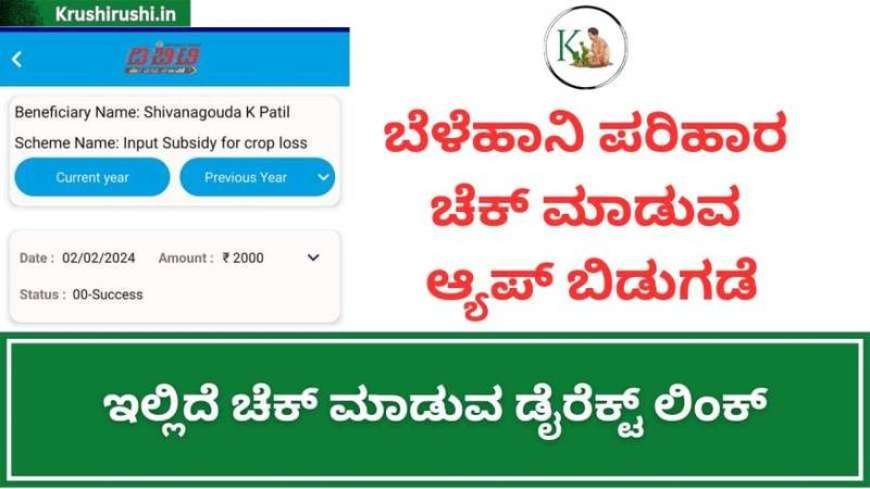 ರಾಜ್ಯ ಸರ್ಕಾರದಿಂದ ಇನ್ಪುಟ್ ಸಬ್ಸಿಡಿ ಪರಿಹಾರ ಚೆಕ್ ಮಾಡುವ ಆ್ಯಪ್ ಬಿಡುಗಡೆ,ಇಲ್ಲಿದೆ ಚೆಕ್ ಮಾಡುವ ಡೈರೆಕ್ಟ್ ಲಿಂಕ್-Input subsidy for crop loss