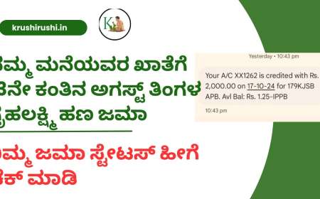ನಮ್ಮ ಮನೆಯವರ ಖಾತೆಗೆ 13ನೇ ಕಂತಿನ ಅಗಸ್ಟ್ ತಿಂಗಳ ಗೃಹಲಕ್ಷ್ಮಿ ಹಣ ಜಮಾ,ನಿಮ್ಮ ಜಮಾ ಸ್ಟೇಟಸ್ ಹೀಗೆ ಚೆಕ್ ಮಾಡಿ-Gruhalakshmi 13th installment