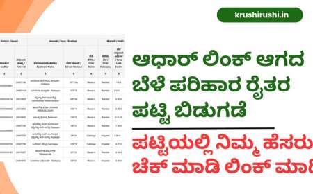ಆಧಾರ್ ಲಿಂಕ್ ಆಗದ ಬೆಳೆ ಪರಿಹಾರ ರೈತರ ಪಟ್ಟಿ ಬಿಡುಗಡೆ, ಪಟ್ಟಿಯಲ್ಲಿ ನಿಮ್ಮ ಹೆಸರು ಚೆಕ್ ಮಾಡಿ ಲಿಂಕ್ ಮಾಡಿದರೆ ಬೆಳೆಪರಿಹಾರ ಜಮಾ-Aadhaar not linked croploss farmers list