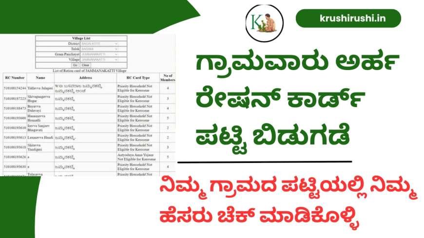 Ration card eligible list-2024:ಗ್ರಾಮವಾರು ಅರ್ಹ ರೇಷನ್ ಕಾರ್ಡ್ ಪಟ್ಟಿ ಬಿಡುಗಡೆ,ನಿಮ್ಮ ಗ್ರಾಮದ ಪಟ್ಟಿಯಲ್ಲಿ ನಿಮ್ಮ ಹೆಸರು ಚೆಕ್ ಮಾಡಿಕೊಳ್ಳಿ