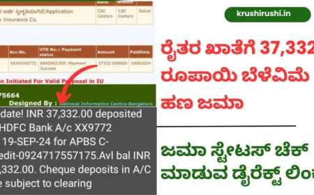 ರೈತರ ಖಾತೆಗೆ 37,332 ರೂಪಾಯಿ ಬೆಳೆವಿಮೆ ಹಣ ಜಮಾ, ಜಮಾ ಸ್ಟೇಟಸ್ ಚೆಕ್ ಮಾಡುವ ಡೈರೆಕ್ಟ್ ಲಿಂಕ್-Bele vime payment