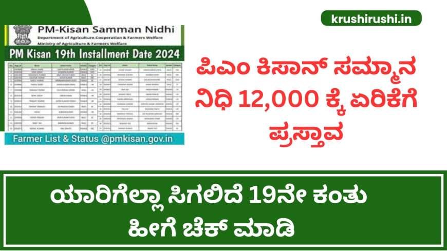 ಪಿಎಂ ಕಿಸಾನ್ ಸಮ್ಮಾನ ನಿಧಿ 12,000 ಕ್ಕೆ ಏರಿಕೆಗೆ ಪ್ರಸ್ತಾವನೆ, ಯಾರಿಗೆಲ್ಲಾ ಸಿಗಲಿದೆ 19ನೇ ಕಂತು ಹೀಗೆ ಚೆಕ್ ಮಾಡಿ-Pmkisan 19th instalment