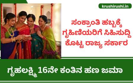 Gruhalakshmi 16th instalment-ಸಂಕ್ರಾಂತಿ ಹಬ್ಬಕ್ಕೆ ಗೃಹಿಣಿಯರಿಗೆ ಸಿಹಿಸುದ್ದಿ ಕೊಟ್ಟ ರಾಜ್ಯ ಸರ್ಕಾರ,ಗೃಹಲಕ್ಷ್ಮಿ 16ನೇ ಕಂತಿನ ಹಣ ಜಮಾ