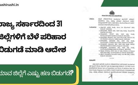 Parihara payment-ರಾಜ್ಯ ಸರ್ಕಾರದಿಂದ 31 ಜಿಲ್ಲೆಗಳಿಗೆ ಬೆಳೆ ಪರಿಹಾರ ಬಿಡುಗಡೆ ಮಾಡಿ ಆದೇಶ, ಯಾವ ಜಿಲ್ಲೆಗೆ ಎಷ್ಟು ಹಣ ಬಿಡುಗಡೆ?