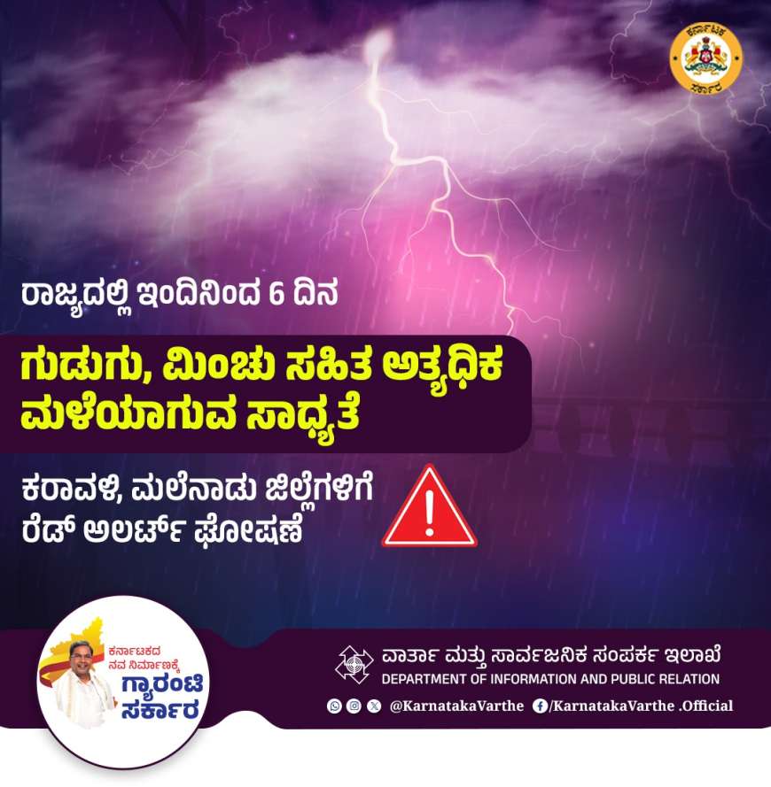 Karnataka rain alert-ಬಂಗಾಳಕೊಲ್ಲಿಯಲ್ಲಿ ವಾಯುಭಾರ ಕುಸಿತ,ಯಾವ ಜಿಲ್ಲೆಗೆ ರೆಡ್,ಯೆಲ್ಲೊ ಅಲರ್ಟ್?