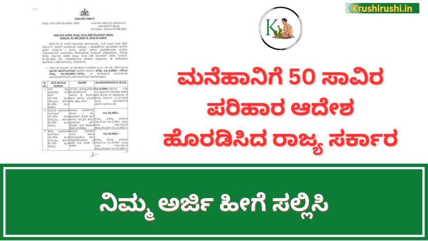 Mane hani parihara-ಮಳೆಯಿಂದಾದ ಮನೆಹಾನಿಗೆ 50,000 ದಿಂದ 1.20 ಲಕ್ಷ ಪರಿಹಾರ ಘೋಷಿಸಿದ ರಾಜ್ಯ ಸರ್ಕಾರ