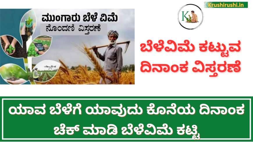 ಈ ಬೆಳೆಗಳಿಗೆ ಬೆಳೆವಿಮೆ ಕಟ್ಟಲು ಕೊನೆಯ ದಿನಾಂಕ,ಯಾವ ಬೆಳೆಗೆ ಯಾವುದು ಕೊನೆಯ ದಿನಾಂಕ ಚೆಕ್ ಮಾಡಿ ಬೆಳೆವಿಮೆ ಕಟ್ಟಿ-Belevime last date