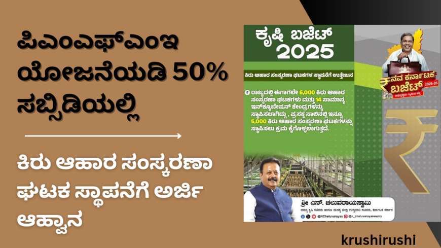 PMFME scheme-ಪಿಎಂಎಫ್ಎಂಇ ಯೋಜನೆಯಡಿ 50% ಸಬ್ಸಿಡಿಯಲ್ಲಿ ಕಿರು ಆಹಾರ ಸಂಸ್ಕರಣಾ ಘಟಕ ಸ್ಥಾಪನೆಗೆ ಅರ್ಜಿ ಆಹ್ವಾನ