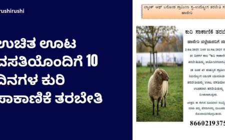 Free sheep training-ಉಚಿತ ಊಟ ವಸತಿಯೊಂದಿಗೆ 13 ದಿನಗಳ ಕುರಿ ಸಾಕಾಣಿಕೆ ತರಬೇತಿ-Uchitha Kuri sakanike tharabethi