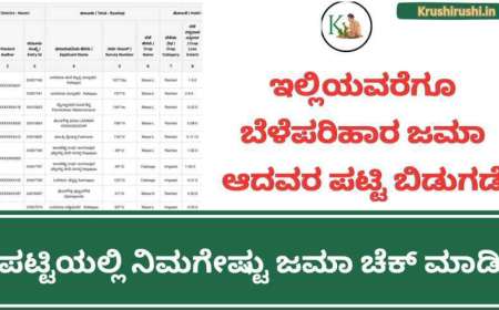 Bele parihara list-ಇಲ್ಲಿಯವರೆಗೂ ಬೆಳೆಪರಿಹಾರ ಜಮಾ ಆದವರ ಪಟ್ಟಿ ಬಿಡುಗಡೆ,ಪಟ್ಟಿಯಲ್ಲಿ ನಿಮ್ಮ ಹೆಸರು ಚೆಕ್ ಮಾಡಿ