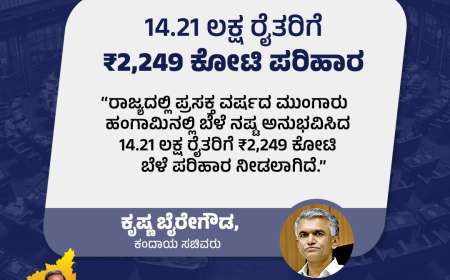 Crop loss compensation-14.21 ಲಕ್ಷ ರೈತರಿಗೆ 2249 ಕೋಟಿ ಬೆಳೆ ಪರಿಹಾರ ಜಮಾ-ಕಂದಾಯ ಸಚಿವ ಕೃಷ್ಣಬೈರೆಗೌಡ