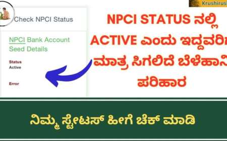NPCI Status ನಲ್ಲಿ Active ಎಂದು ಇದ್ದವರಿಗೆ ಮಾತ್ರ ಸಿಗಲಿದೆ ಬೆಳೆಹಾನಿ ಪರಿಹಾರ,ನಿಮ್ಮ ಸ್ಟೇಟಸ್ ಹೀಗೆ ಚೆಕ್ ಮಾಡಿ